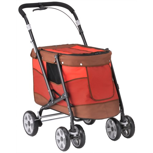 ペットバギーDECAプログレ レッドハンドブレーキ・前後輪サスペンション付ペット用カート・バギー・キャリー 【SS10P02dec12】