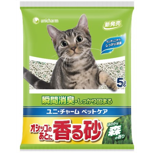 オシッコのあとに香る砂 森の香り 5L［ユニチャームペットケア］