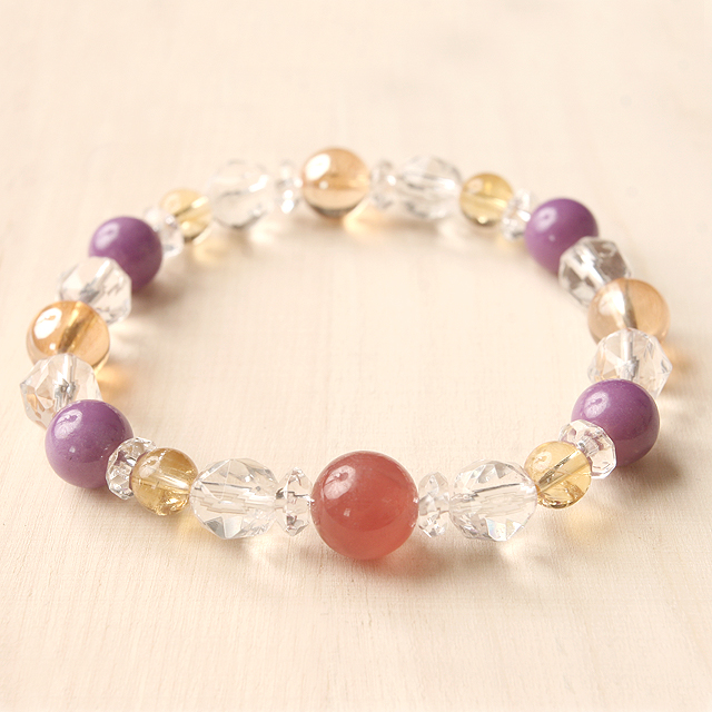 【パワーストーン　天然石　アクセサリー　デザイン　ジュエリー】【恋愛運/金運/癒し】ペルー産 インカローズとフォスフォシデライトの天然石ブレスレット