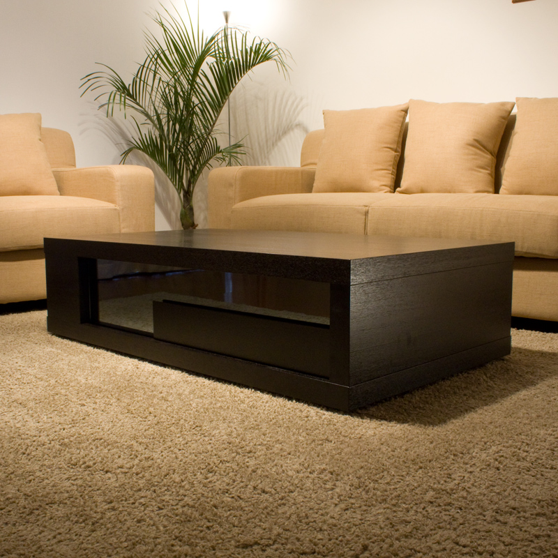 【送料無料】（インテリア　家具　デザイナーズ）　グレーミラー・引出し付きリビングテーブル／Amedeo＜代引きご利用不可＞＜配送時間帯は午前・午後（１７時まで）のみ＞ 【SS10P02dec12】