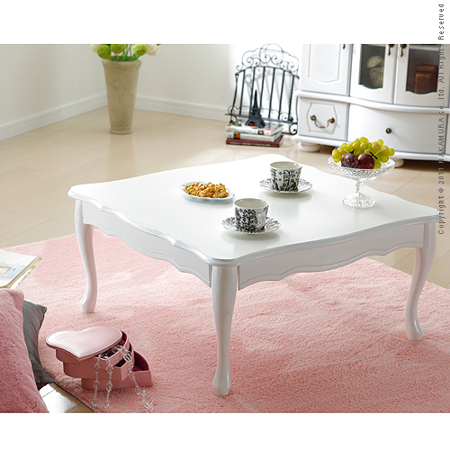 【送料無料】（インテリア　家具　デザイナーズ）　折れ脚式猫脚テーブル Lisana〔リサナ〕75×75cm＜代引きご利用不可＞＜配送時間帯「20時～21時」は指定できません＞