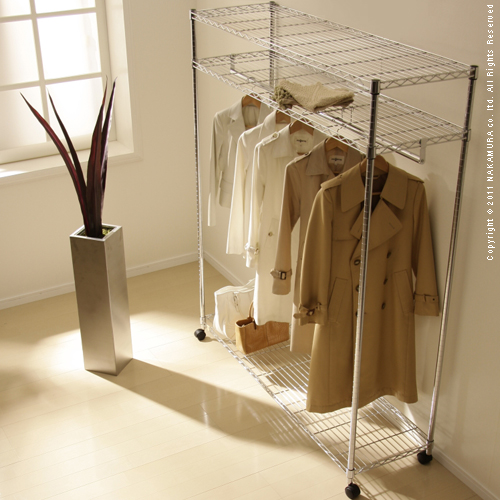 【送料無料】（インテリア　家具　デザイナーズ）　頑丈スチールハンガーAcier〔アシエ〕 幅120cm＜代引きご利用不可＞＜配送時間帯は午前・午後（１７時まで）のみ＞