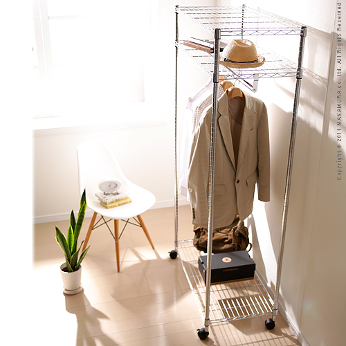 【送料無料】（インテリア　家具　デザイナーズ）　頑丈スチールハンガーAcier〔アシエ〕 幅90cm＜代引きご利用不可＞＜配送時間帯は午前・午後（１７時まで）のみ＞