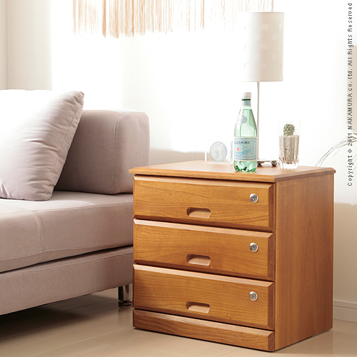 【送料無料】（インテリア　家具　デザイナーズ）　鍵付きチェスト CleF〔クレ〕 3段＜代引きご利用不可＞＜配送時間帯は午前・午後（１７時まで）のみ＞