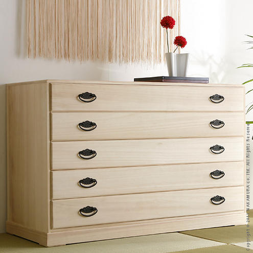 【送料無料】（インテリア　家具　デザイナーズ）　総桐着物たんす TSUBAKI〔つばき〕 5段＜代引きご利用不可＞＜配送時間帯「20時～21時」は指定できません＞