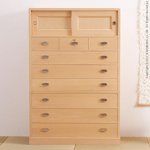 【送料無料】【開梱設置無料】（インテリア　家具　デザイナーズ）　総桐整理箪笥 暁〔あかつき〕 小＜代引きご利用不可＞＜配送時間帯「20時～21時」は指定できません＞