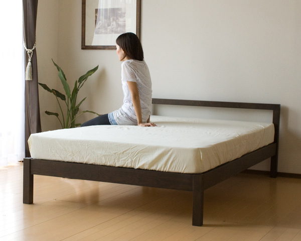 【送料無料】（インテリア　家具　デザイナーズ）　シンプルデザインタモ材セミダブルベッド/MJ-bed ボンネルマットレス付き＜代引きご利用不可＞＜配送時間帯は午前・午後（１７時まで）のみ＞