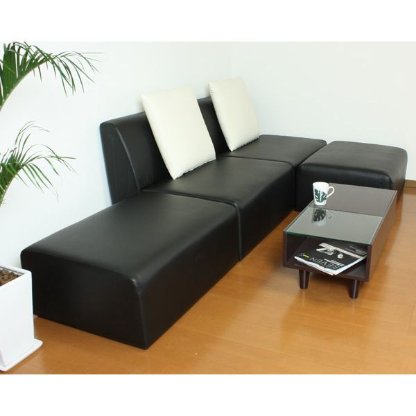 【送料無料】（インテリア　家具　デザイナーズ）　自在レイアウト型ソファー4点セット＜代引きご利用不可＞＜配送時間帯は午前・午後（１７時まで）のみ＞