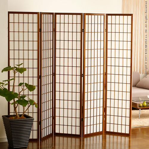 【送料無料】（インテリア　家具　デザイナーズ）　障子スクリーン 5曲＜代引きご利用不可＞＜配送時間帯は午前・午後（１７時まで）のみ＞