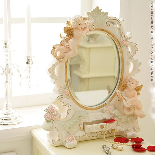 【送料無料】（インテリア　家具　デザイナーズ）　エンジェルシリーズ Ange〔アンジェ〕スタンドミラー＜代引きご利用不可＞＜配送時間帯は午前・午後（１７時まで）のみ＞