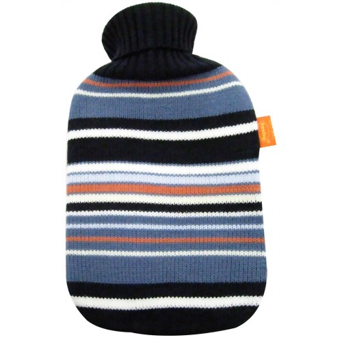 Fashy (ファシー) DX湯たんぽ ストライプニット ネイビー 【三信商会】