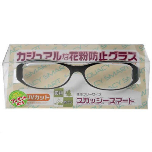 【花粉対策メガネ】スカッシー スマート ブラック 8971-01 レギュラー(花粉用メガネ)　【名古屋眼鏡】