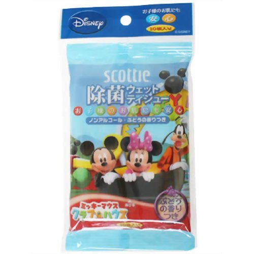 スコッティ ディズニー除菌ウェットティシュー ぶどうの香り 10枚 【日本製紙クレシア】