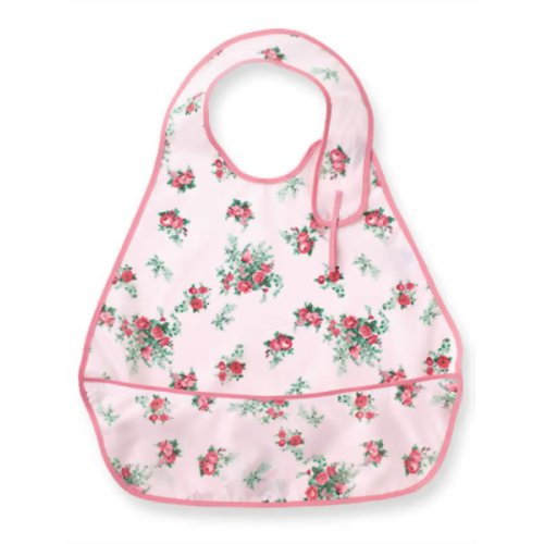 こぼれないお食事エプロン 403733 ピンク　【フットマーク】