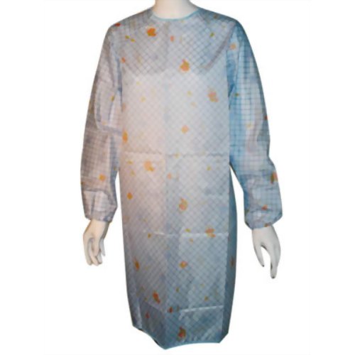 袖付きエプロン ブルー　【宇都宮製作】