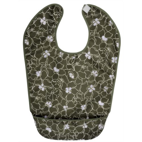 ハビナース ポケット付きハーフエプロン ハイビスカス緑 【ピジョン】