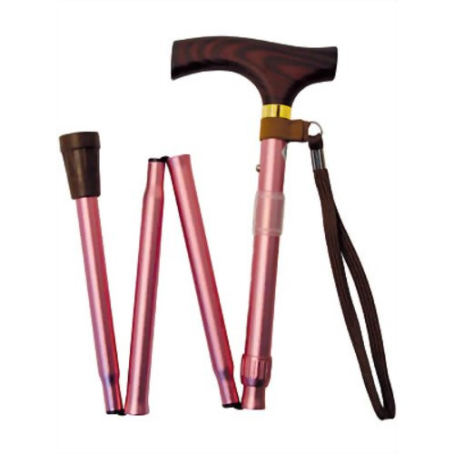 おでかけメイト エコット 折りたたみステッキ ML-6021 ピンク　【モリト】