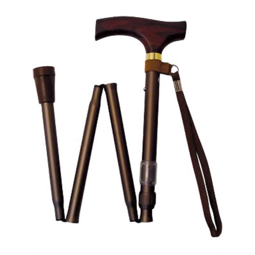 おでかけメイト エコット 折りたたみステッキ ML-6021 ブラウン　【モリト】