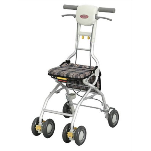 シルバーカー サンフィール(ウォーキング) 青チェック　【アロン化成】