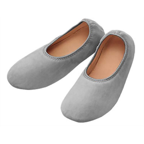 あゆみシューズ 室内履き ケアフローラルグレー2218 LL　【徳武産業】