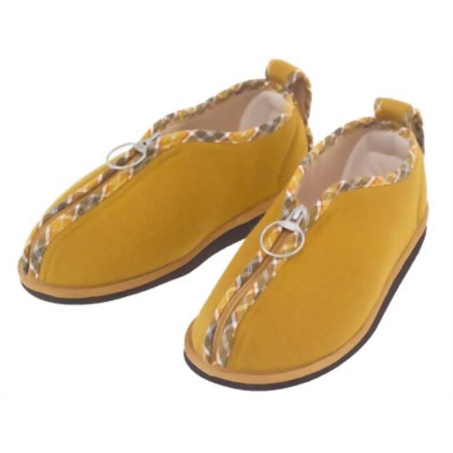 あゆみシューズ 室内履き オープンファスナー(女性用)カラシ2214 M 【徳武産業】