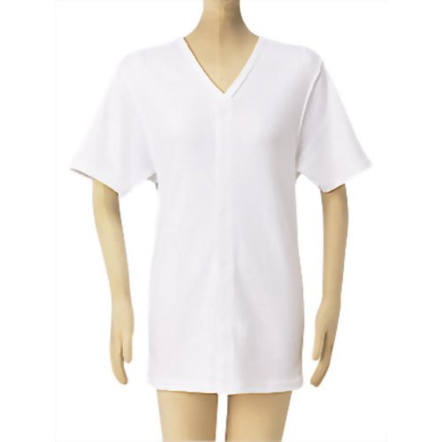 サンヘルパー 介護用肌着(前開き) 半袖 マジック式 LL　【松本ナース産業】