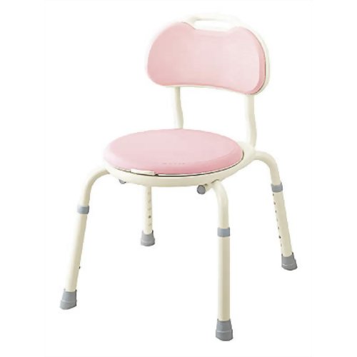 安寿 背付シャワーベンチK くるり180 ピンク 【アロン化成】