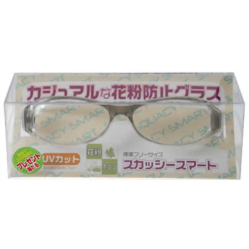【花粉対策メガネ】スカッシー スマート グレー 8971-02 レギュラー(花粉用メガネ)　【名古屋眼鏡】