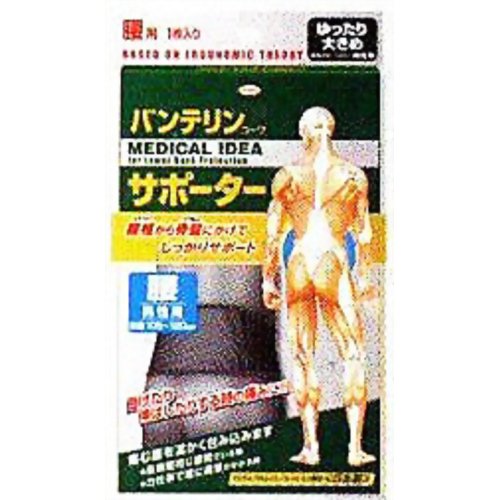 バンテリンコーワサポーター 男性用 腰用 ゆったり大きめサイズ ブラック 1枚入 【興和新薬】