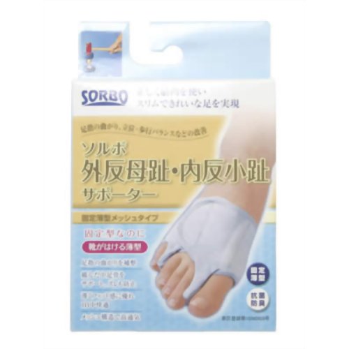 ソルボ外反母趾・内反小趾サポーター 固定薄型 メッシュ M左 【三進興産 ソルボ事業部】