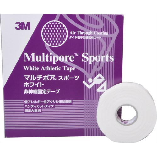 3M マルチポア スポーツ ホワイト 非伸縮固定テーフ 19mm*12m 16ロール　【スリーエムヘルスケア】
