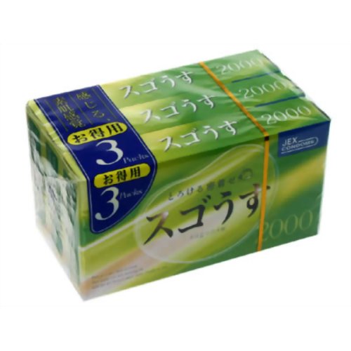 スゴうす 2000 12個入り*3箱(コンドーム) 【ジェクス】