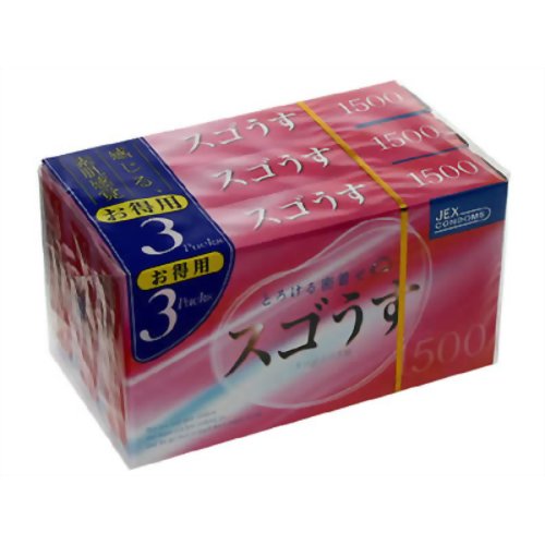スゴうす 1500 12個入り*3箱(コンドーム) 【ジェクス】