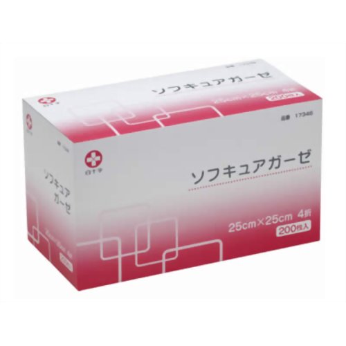 ソフキュアガーゼ 25cm*25cm 200枚入　【白十字】