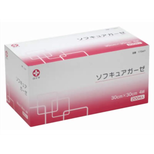 ソフキュアガーゼ 30cm*30cm 200枚入　【白十字】