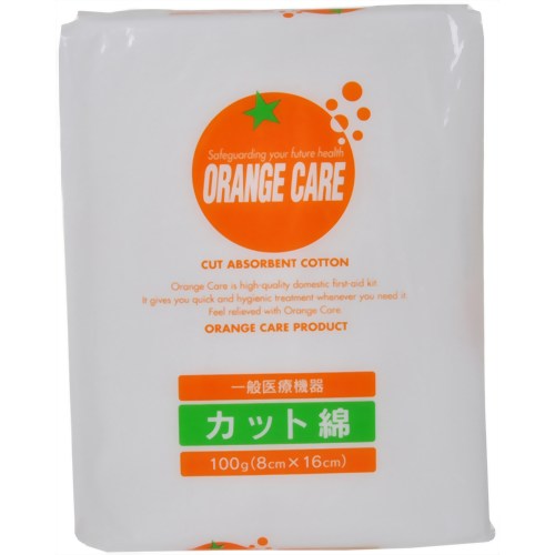 オレンジケア カット綿 100g(8cm*16cm) 【大木オレンジケアプロダクツ】