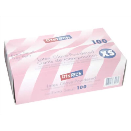 ディステック ラテックスグローブ パウダー付100枚 XS D-1125A【A.R.メディコム・インク・アジア・リミテッド】メディカル用手袋