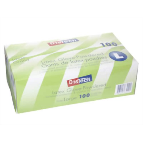 ディステック ラテックスグローブ パウダー付100枚 L D-1125D 【A.R.メディコム・インク・アジア・リミテッド】メディカル用手袋