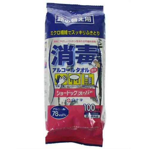 ショードックスーパー アルコール78% 詰め替え用 100枚入 【白十字】