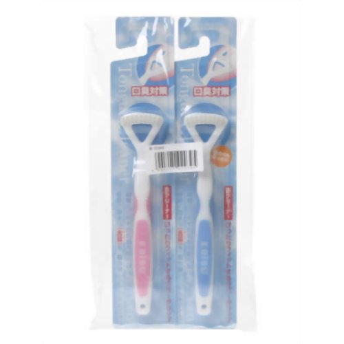 舌クリーナー ラバーグリップ 2色組 【エビス】