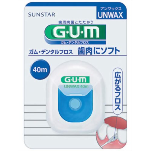 GUM デンタルフロス アンワックス 40m 【サンスター】