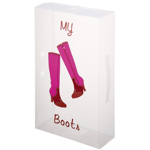 竹炭シート付き クリアブーツケース ピンク 【アルファックス】