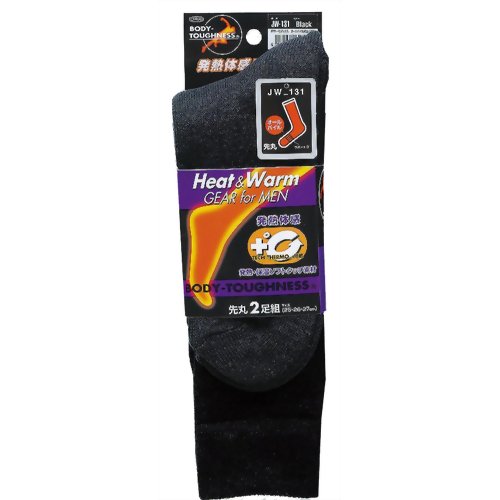 BODY TOUGHNESS サーモソックス オールパイル 先丸(2P) JW-131 ブラック 【おたふく手袋】