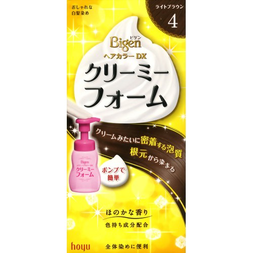 ビゲンヘアカラーDX クリーミーフォーム ポンプ付き 4(ライトブラウン) 【ホーユー】