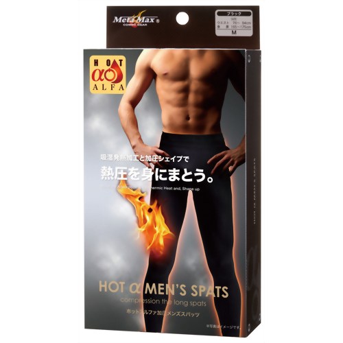 ホットアルファ加圧メンズスパッツ ブラック L 【ニーズ】