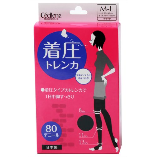 着圧トレンカ 80デニール ブラック M-L 【セシール】