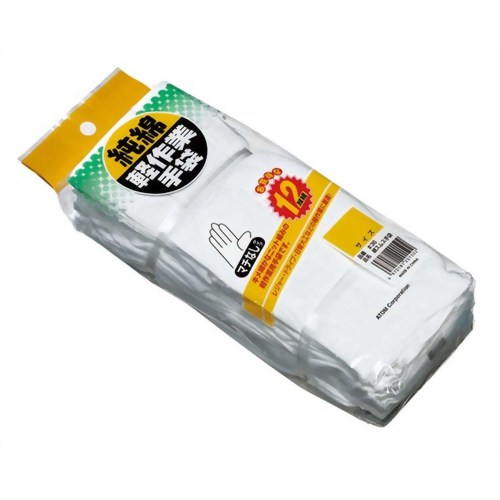 純綿 スムス軽作業手袋 マチなし M (12組入) 【アトム】