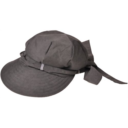 後ろ姿も可愛いつば広帽子 グレー 【コモライフ】