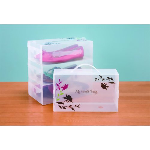 クリアシューズ ボックス 4個組 【コモライフ】