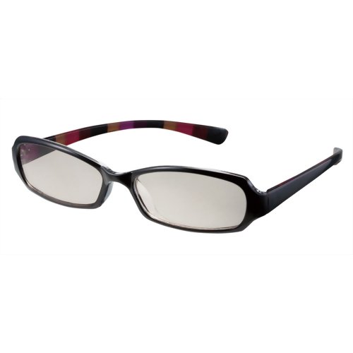 メラニンレンズ伊達メガネ ブラック 【コモライフ】